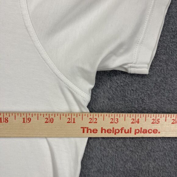 Raffi Shirt Mens Large White V Neck Tee T-Shirt Soft Cotton Basic Casual Top - Picture 8 of 15